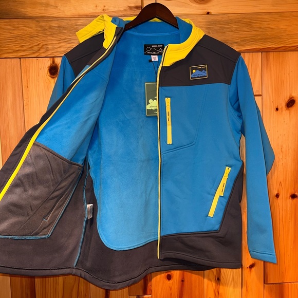 NEW Men’s Eddie Bauer x Homme Femme Collab Fleece Outback Blue Hoodie Jacket NWT - Picture 5 of 14